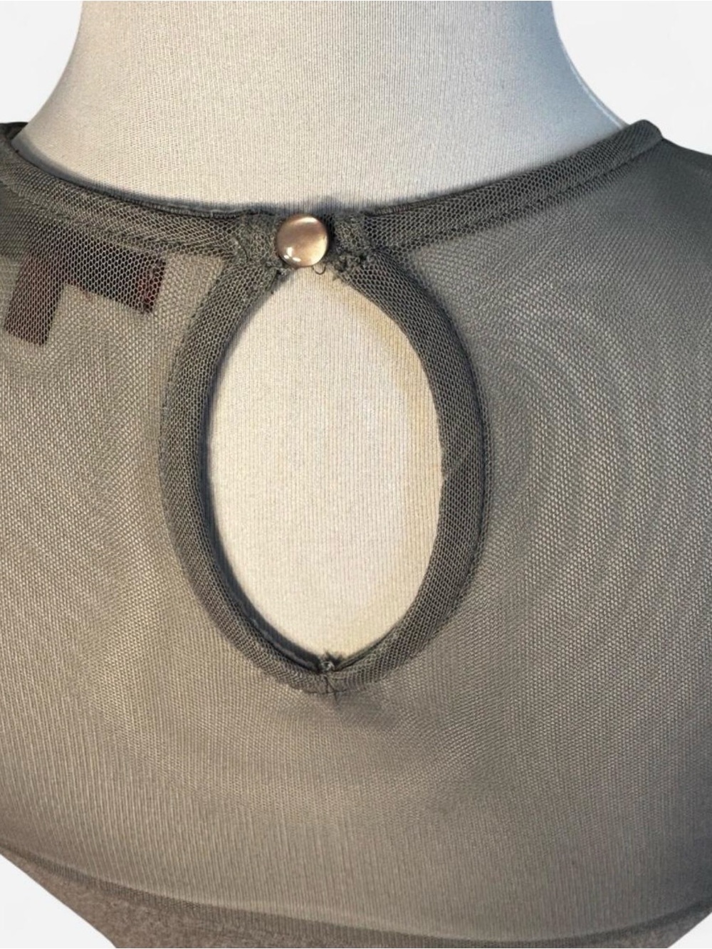 BKE Grey Mesh-Insert Ribbed Tank Top - Picture 4 of 5